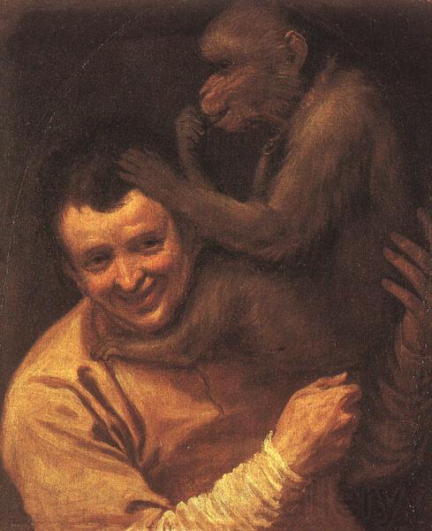 Annibale Carracci A Man with a Monkey Spain oil painting art